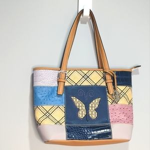 Giani Bernini Multicolor Patchwork Butterfly Purse with Charm